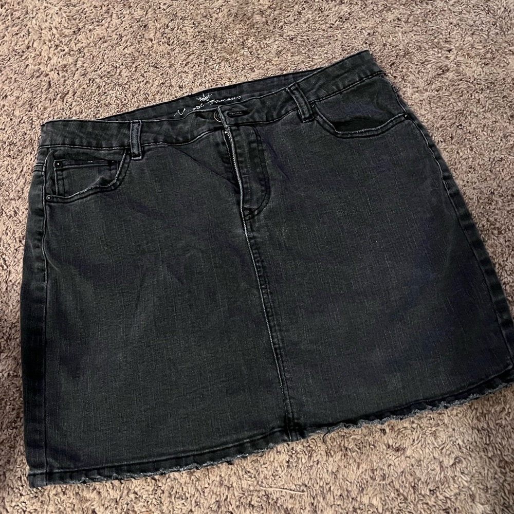 Black Denim Skirt Almost Famous